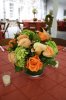 appleford low centerpiece in orange and lime green flowers.jpg
