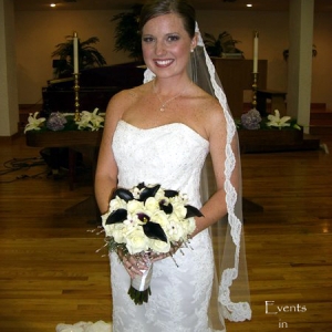 Calla and rose bouquet with crystals