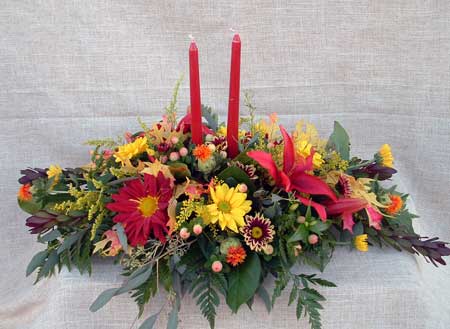 Autumn Centerpiece with 2 candles