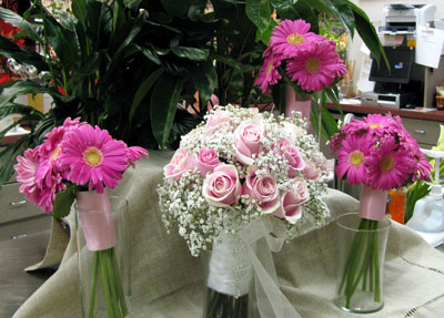 Bouquets roses, bb, and gerb bouquets.