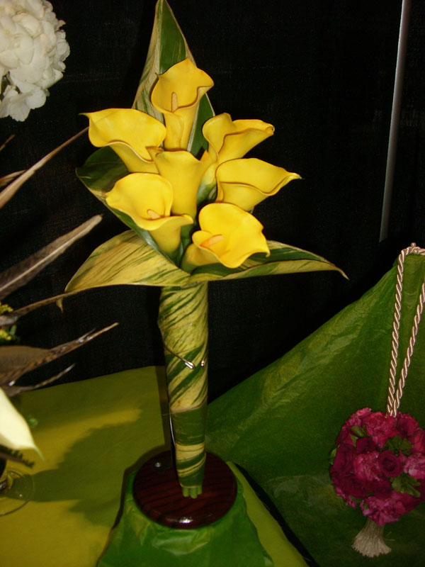 Ginger leaves and callas