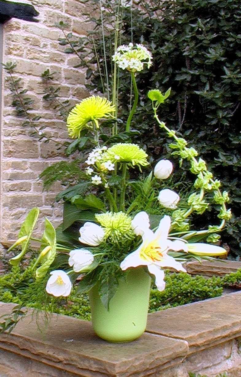 Lime Green and White Arrangement