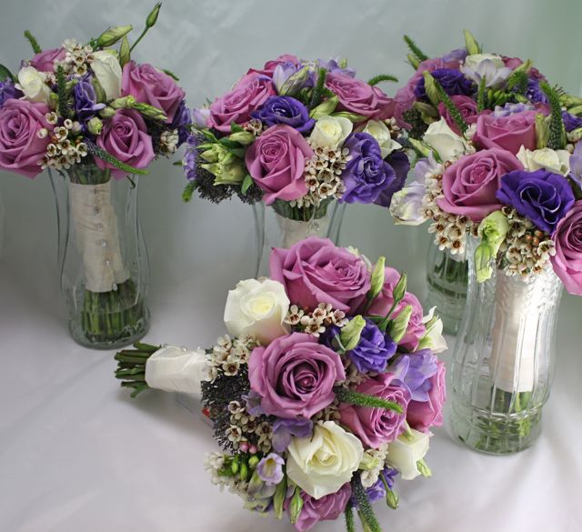 March 2010 Wedding Bouquets in Purples &amp; Whites