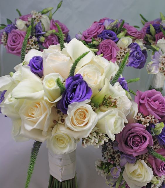 March 2010 Wedding Bouquets in Purples &amp; Whites