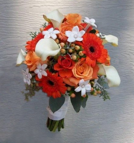 Orange and White wedding