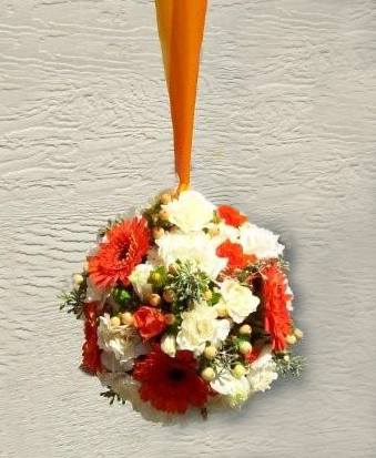 Orange and White wedding