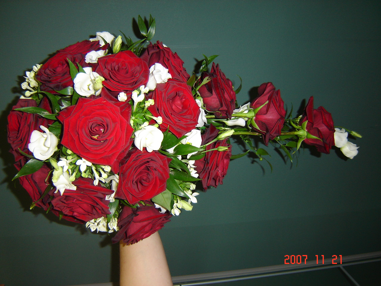 passion rose shower bouquet