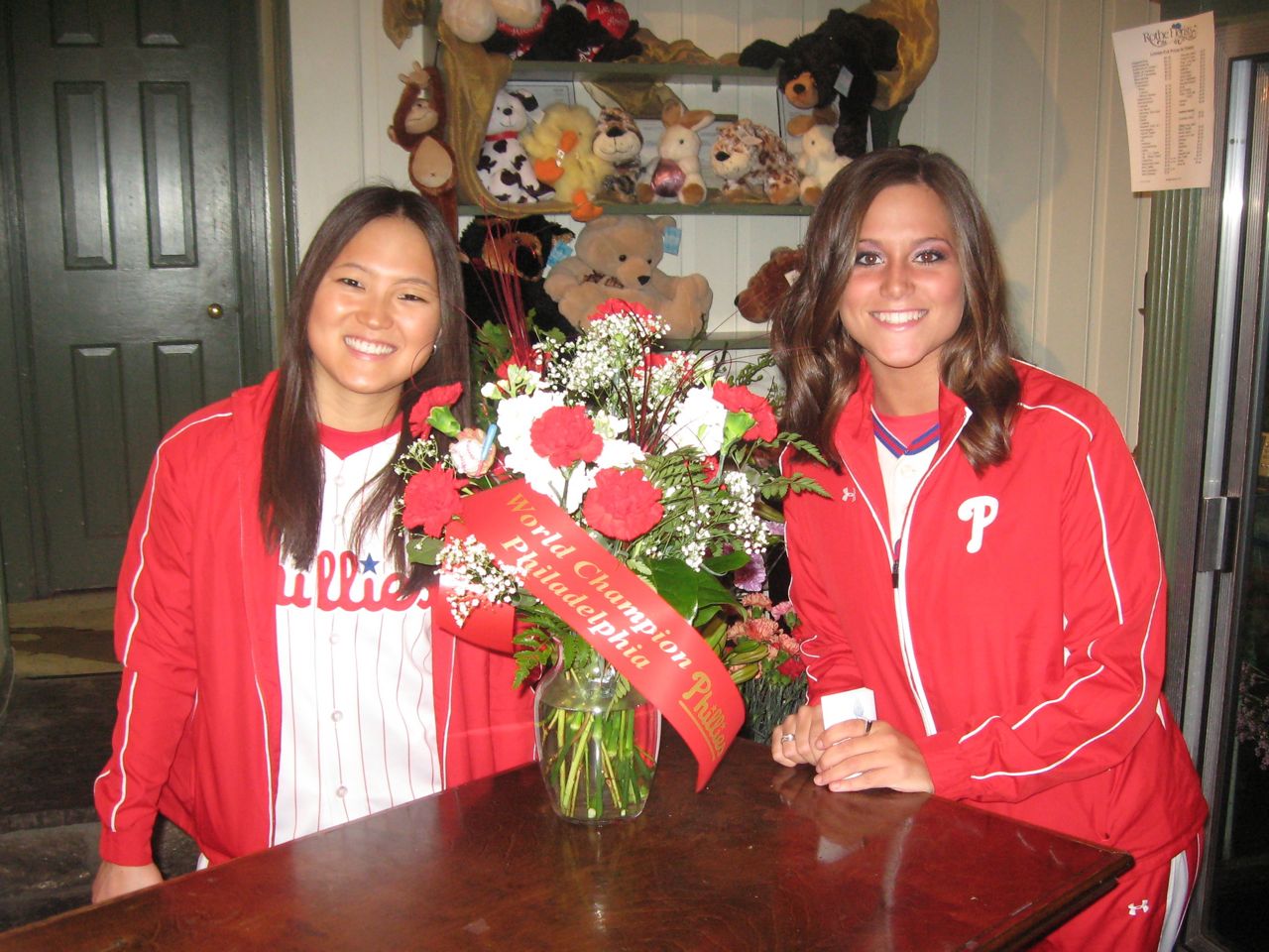 Phillies Ball Girls visit Rothe Florists!