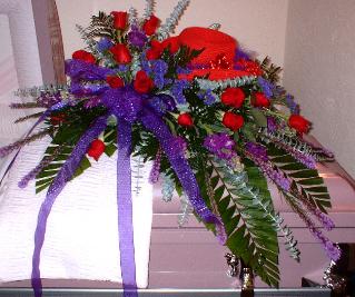 Red Hat Society Casket Spray