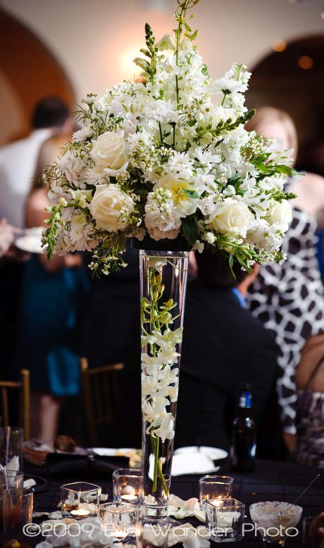 Trinity Flowers White Centerpiece for Tess' wedding